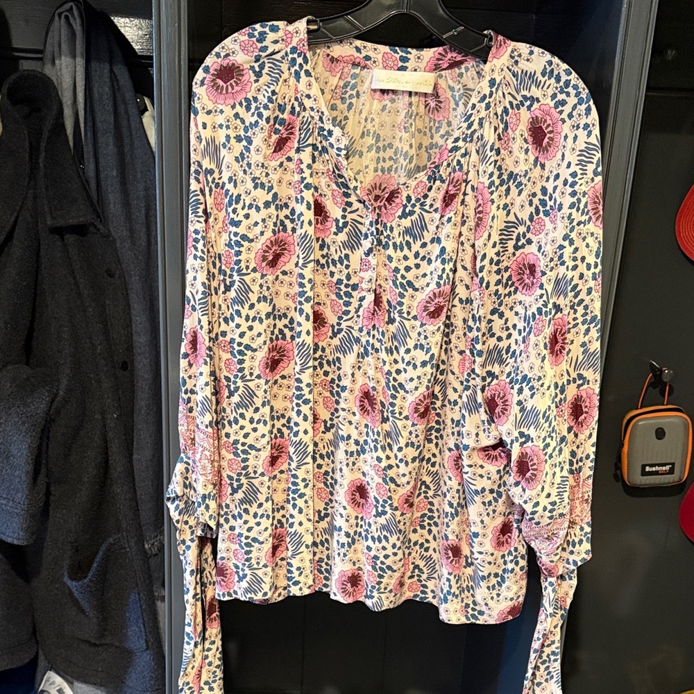 Natalie Martin Pink and Blue Floral Blouse